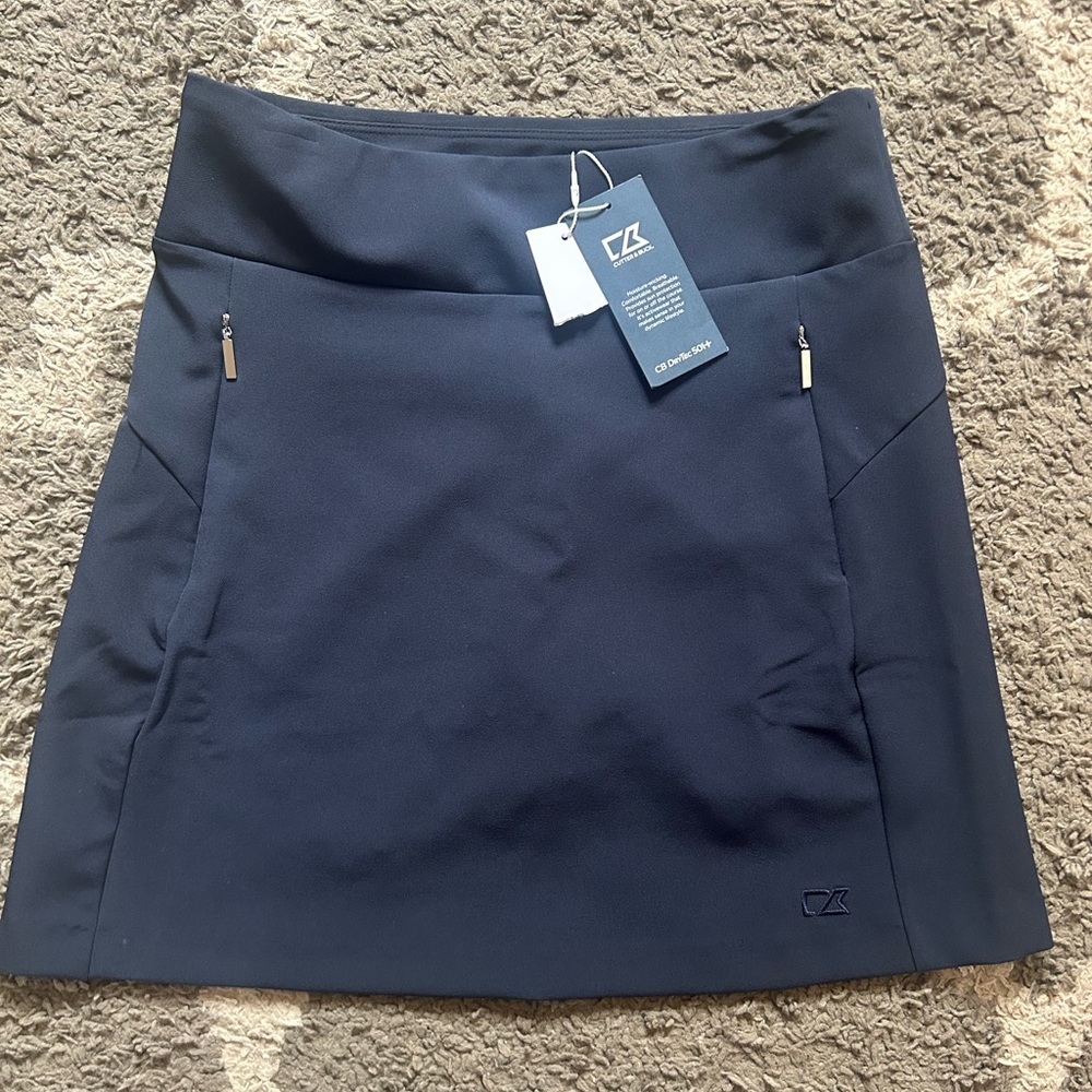 CUTTER & BUCK Navy Blue Pacific Pull on Skirt Skort CB Drytec UPF 50+ Size S NWT